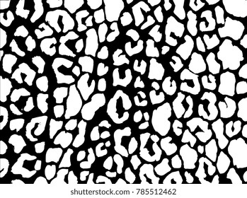 Leopard, cheetah print, animal skin, african abstract pattern, line background, fabric. Amazing hand drawn vector illustration. Poster, banner. Black and white artwork, monochrome