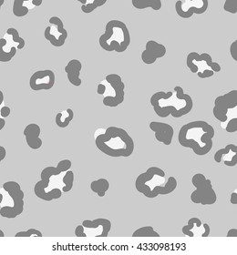 Leopard, cheetah seamless pattern. Texture of gray leopard skin. Abstract animal background, vector illustration