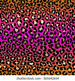 Leopard/ cheetah skin print pattern. Repeating seamless vector animal background. Abstract jaguar texture. Neon color.  Wallpaper, cloth design, fabric, paper, wrapping, textile design template. 