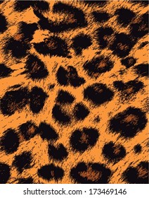 Leopard / cheetah skin seamless pattern, animal background, vector illustration 