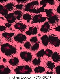 Leopard / cheetah skin seamless pattern, pink abstract, animal background, vector illustration 