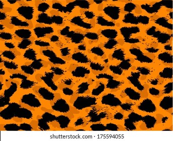 Leopard / cheetah skin seamless pattern, animal background, vector illustration