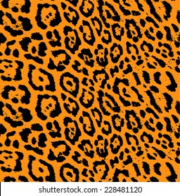 Leopard / cheetah skin seamless pattern, animal background, vector illustration