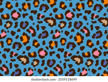 Leopard, Cheetah, wild animals print, seamless pattern design. Leopards skin pattern textile colorful design. Vector illustration