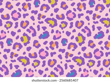 Leopard, Cheetah, wild animals print, seamless pattern design. Leopards skin pattern textile colorful design. Vector illustration