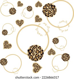 Leopard circle pattern vector on seamless cream circle on white background.Suitable for textile,background and logo prints.