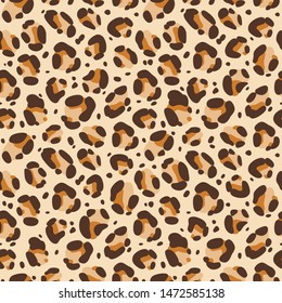 Leopard classic seamless pattern stock vector illustration. Animal print vector backdrop. Textile seamless texture.