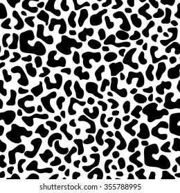 Leopard classical seamless pattern. Safari textile collection. Black on white. Backgrounds & textures shop. svg