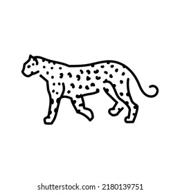 Ilustración de línea de color leopardo. Animales de África