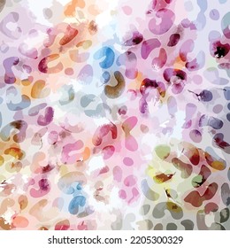 Leopard colorful painting pattern watercolor Style