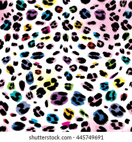 leopard colorful skin seamless pattern