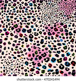 leopard colorful skin seamless pattern small