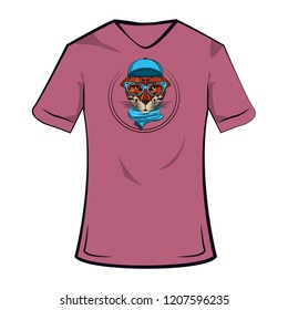 Leopard cool sketch on tshirt