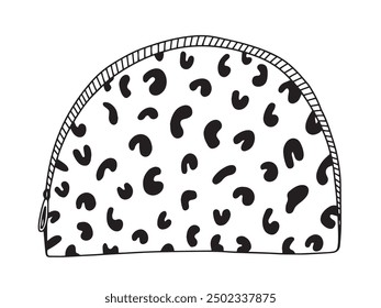 Leopard cosmetic bag vector sketch