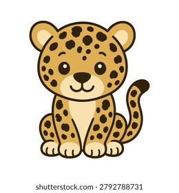 Leopard cute. Cute character illustration color