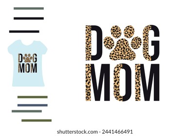 Leopard dog mom t shirt design 