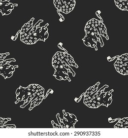 leopard doodle seamless pattern background