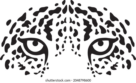 Leopard Eyes Vector Black And White 