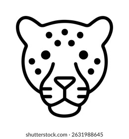 Icono de la cara del leopardo sobre fondo blanco Vector
Animales de icono de línea de Vector