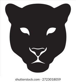 Diseño de silueta de Vector de ilustración de cara de leopardo