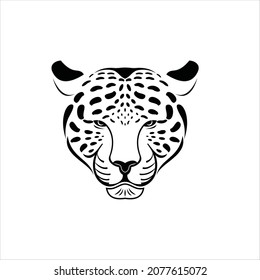 leopard face logo vector template