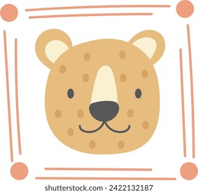 Leopard Face Portrait Vector Illustration