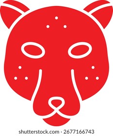 Leopard Face single vector icon illustration
