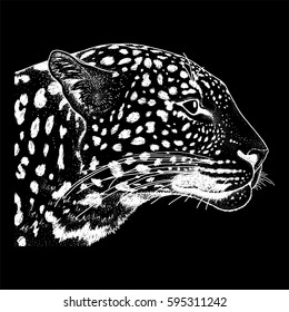 Leopard face tattoo ,Vector illustration, print