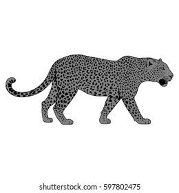 Leopard face tattoo ,Vector illustration, print