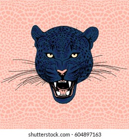 Leopard face tattoo ,Vector illustration, print