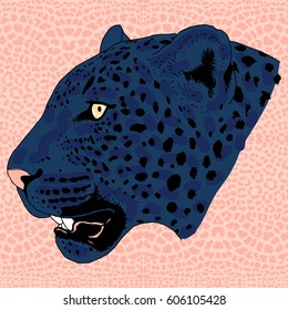 Leopard face tattoo ,Vector illustration, print fashion