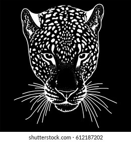 Leopard face tattoo ,Vector illustration, print