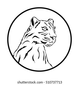 Leopard face tattoo, vector, white background