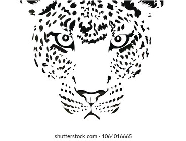 Similar Images, Stock Photos & Vectors of Snow leopard head black ...