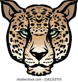 LEOPARD face wild animal facing 