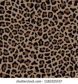 Leopard fashion beige seamless pattern for trandy textile prints, wallpaper, wrapping. Animal background effect.