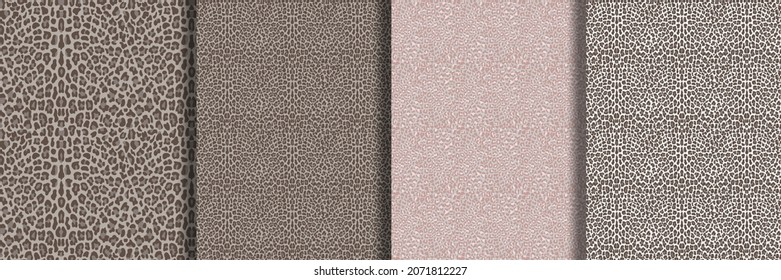 Leopard Fashion Seamless Patterns set for textile prints