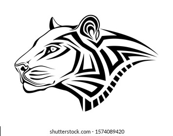 Leopard in the form of a tribal tattoo