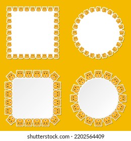 Leopard with frame for banner, poster, and greeting card
