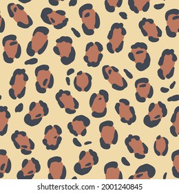 Leopard fur. Doodle seamless fabric pattern. Creative artistic hand drawn leopard background. Hand drawing textures. Design for textile, banner, poster, card, cover, invitation, placard, brochure