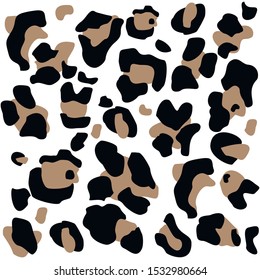 Leopard fur pattern design, pardus and panthera vector illustration background. Animal design.