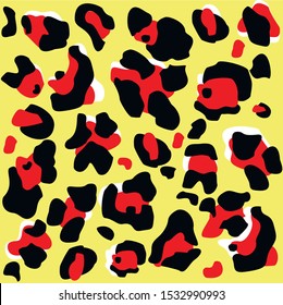 Leopard fur pattern design, pardus and panthera vector illustration background.