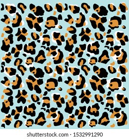 Leopard fur pattern design, pardus and panthera vector illustration background.