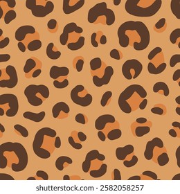 Leopard fur pattern. Vector animal print. Seamless fashion textures