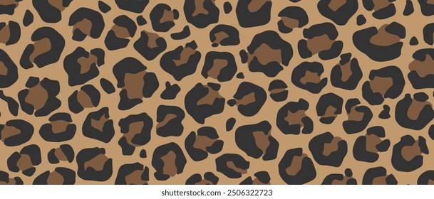 Leopard fur seamless pattern. leopard pattern. animal skin.