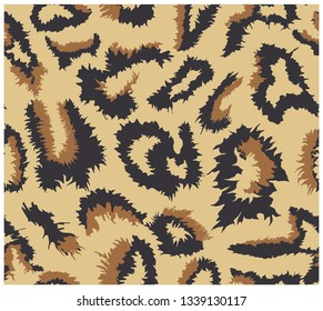 Leopard fur seamless pattern design, Vector illustration background.