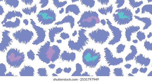 Leopard fur seamless pattern, hand drawn natural print for fabric, wallpaper