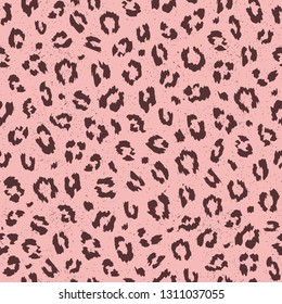 Leopard fur seamless pattern. Vector illustration.
