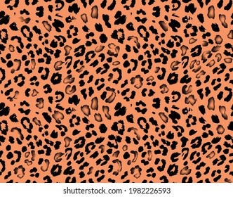 Leopard fur seamless vector pattern, animal print background