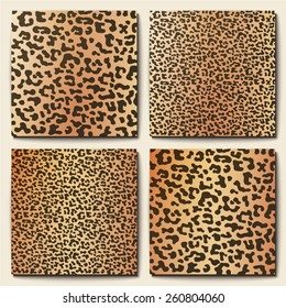 Leopard fur. Set of seamless patterns.